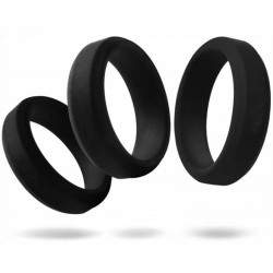 Generique Lot de 6 cockrings Silicone Hyperion Noir